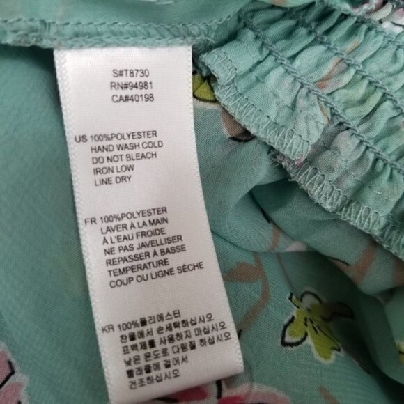 4/$25 Forever 21 Mint Green Floral Ruffle Sleeveless Top - Picture 5 of 7